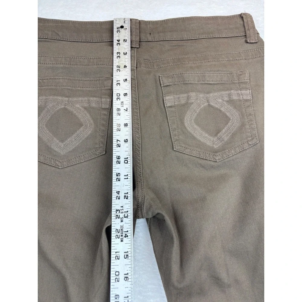 Lee Platinum Label Womens Midrise Brown BackPocket Embroidered Sz 12 Rhinestones - Picture 8 of 9